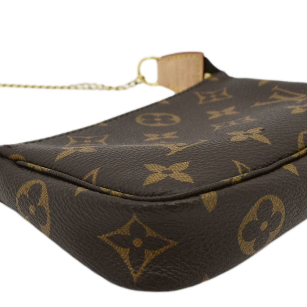 LOUIS VUITTON Mini Pochette Monogram Canvas Accessoires Pouch Brown