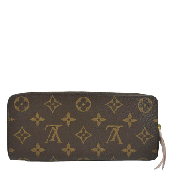 LOUIS VUITTON Clemence Monogram Canvas Zippy Wallet Brown