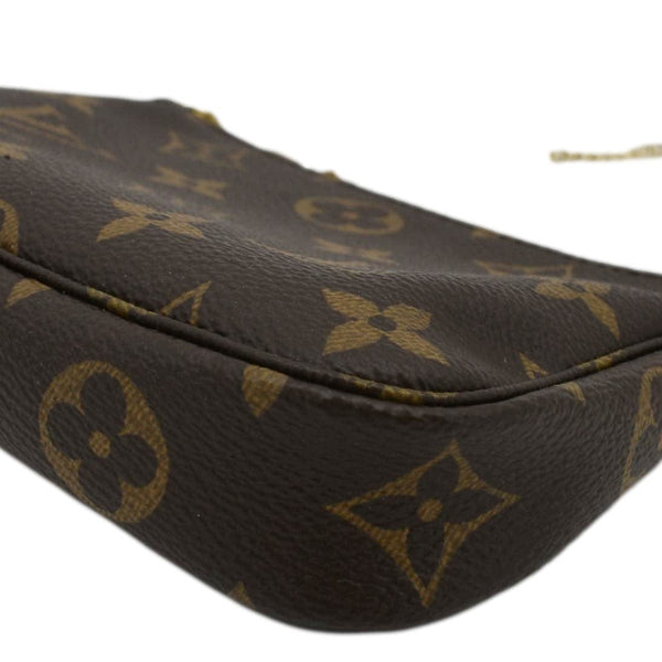 LOUIS VUITTON Mini Pochette Monogram Canvas Accessoires Pouch Brown