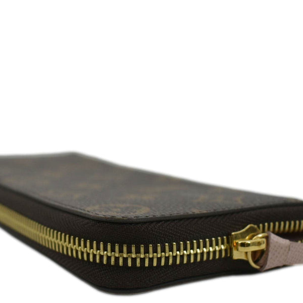 LOUIS VUITTON Clemence Monogram Canvas Zippy Wallet Brown