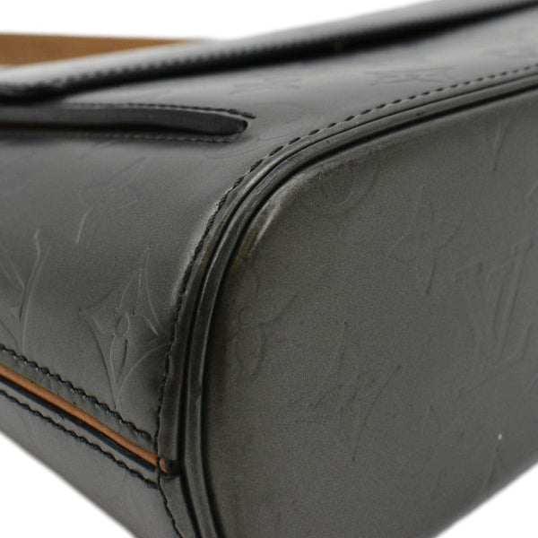 LOUIS VUITTON Leather Shoulder Bag Black lower left corner look