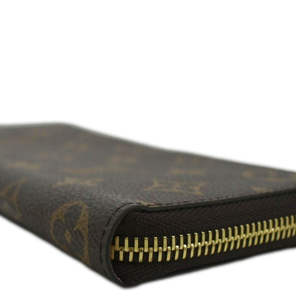 LOUIS VUITTON Clemence Monogram Canvas Zippy Wallet Brown