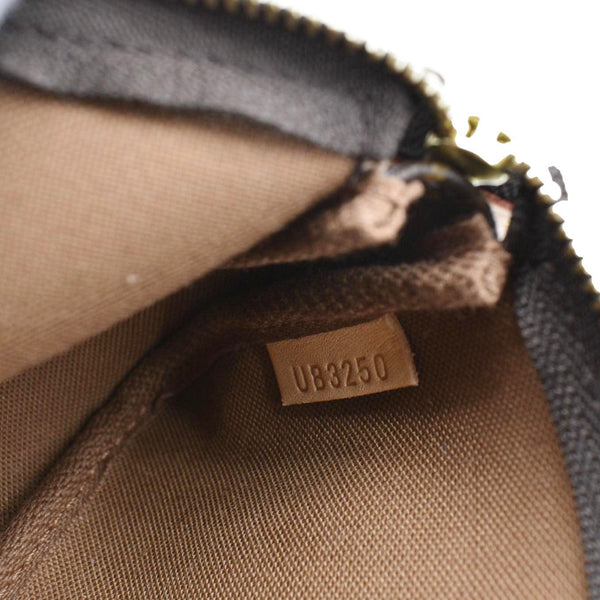 LOUIS VUITTON Mini Pochette Monogram Canvas Accessoires Pouch Brown