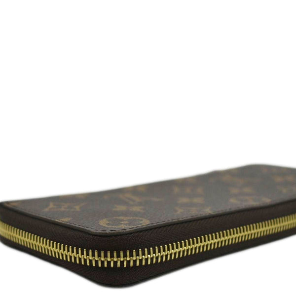 LOUIS VUITTON Clemence Monogram Canvas Zippy Wallet Brown