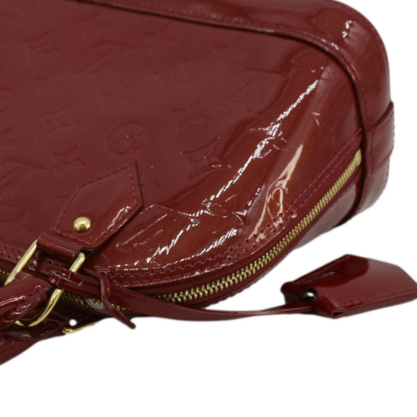 LOUIS VUITTON Alma BB Monogram Vernis Leather Satchel Bag Red