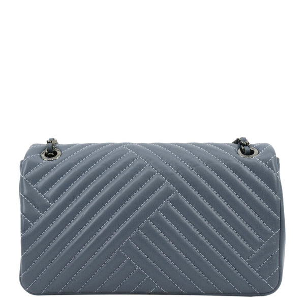 CHANEL CC Small Crossing Flap Quilted Leather Shoulder Bag Blue