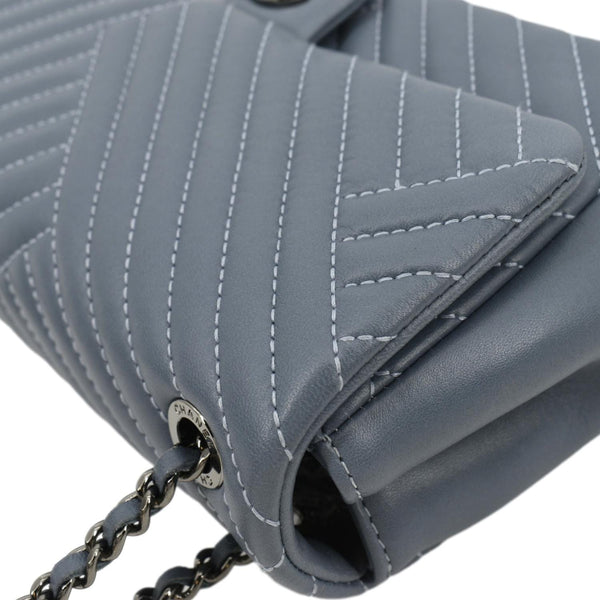 CHANEL CC Small Crossing Flap Quilted Leather Shoulder Bag Blue