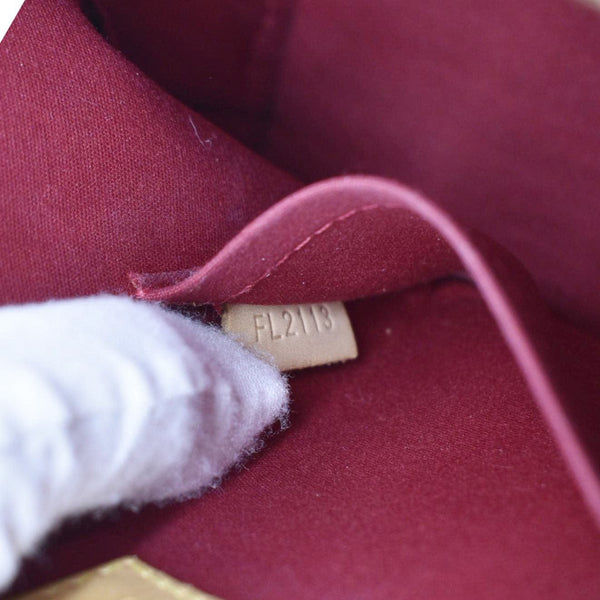 LOUIS VUITTON Alma BB Monogram Vernis Leather Satchel Bag Red