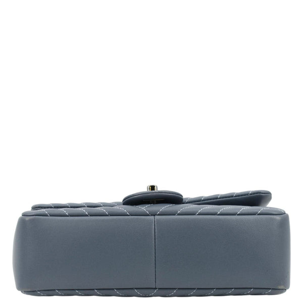 CHANEL CC Small Crossing Flap Quilted Leather Shoulder Bag Blue