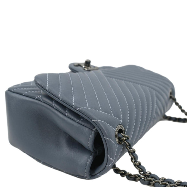 CHANEL CC Small Crossing Flap Quilted Leather Shoulder Bag Blue