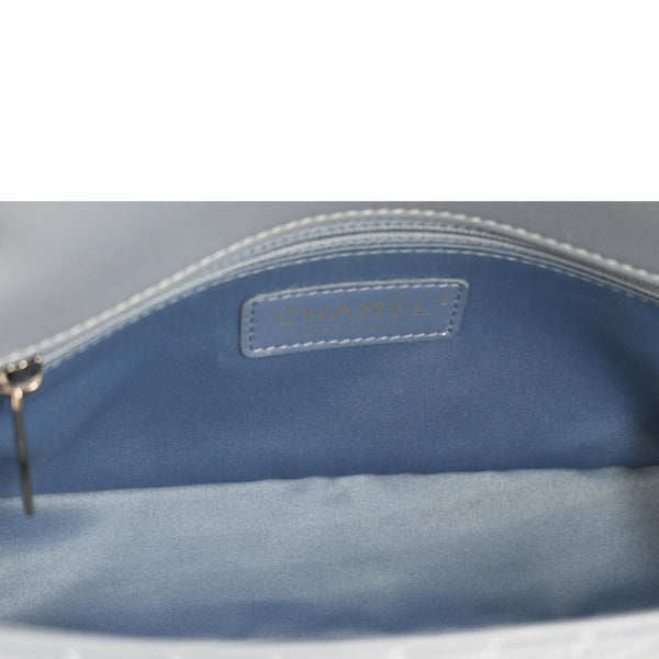 CHANEL CC Small Crossing Flap Quilted Leather Shoulder Bag Blue