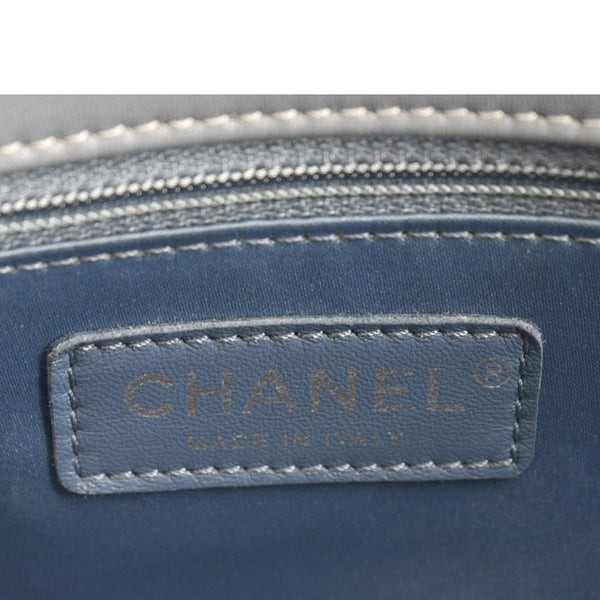 CHANEL CC Small Crossing Flap Quilted Leather Shoulder Bag Blue