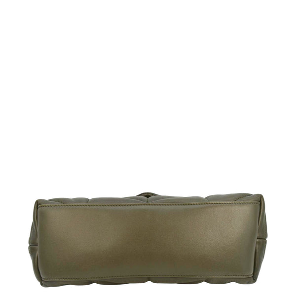 YVES SAINT LAURENT Loulou Puffer Small Quilted Lambskin Leather Chain Crossbody Bag Olive