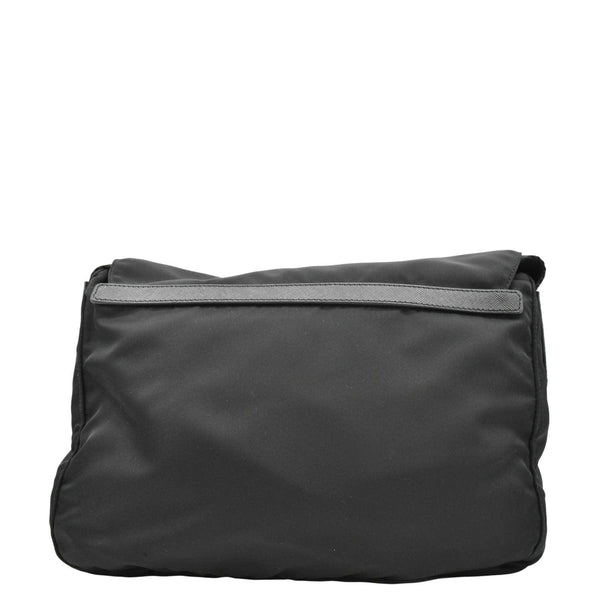 PRADA Nylon Messenger Bag Black back look