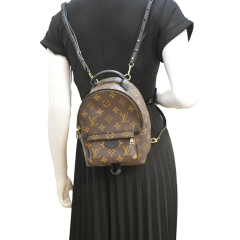 LOUIS VUITTON Palm Springs Mini Monogram Canvas Backpack Brown