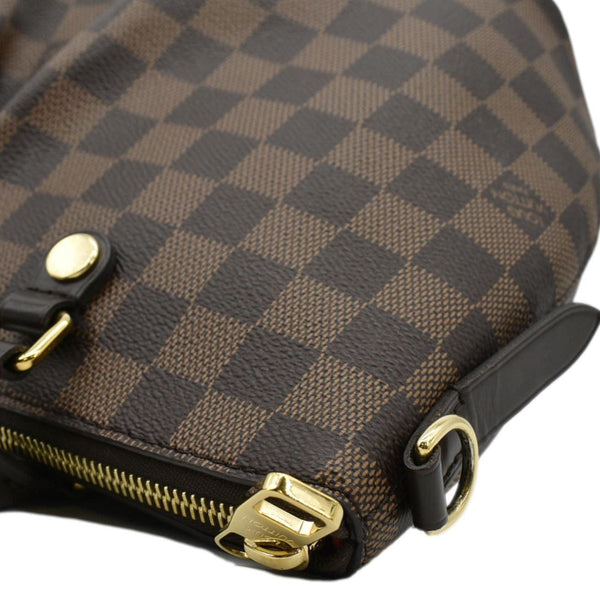 LOUIS VUITTON Damier Ebene Shoulder Bag Brown front left corner look