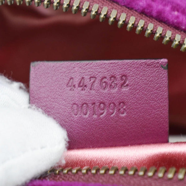 GUCCI GG Marmont Small Matelasse Velvet Chain Shoulder Bag Purple 447632