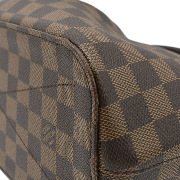 LOUIS VUITTON Damier Ebene Shoulder Bag Brown front lower corner look