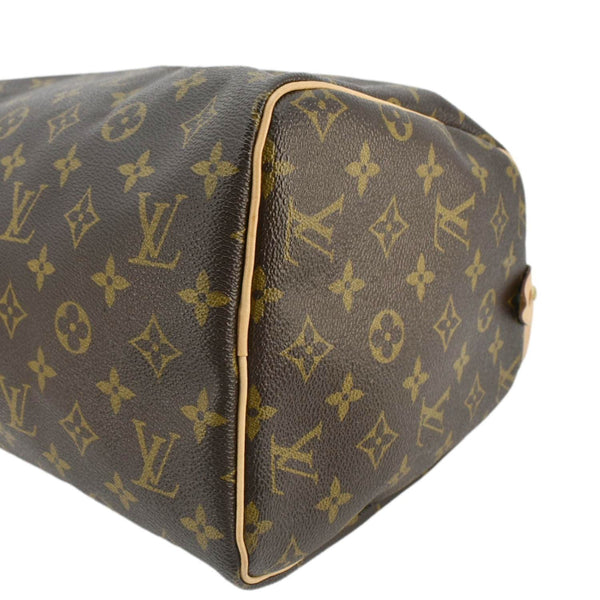 LOUIS VUITTON Speedy 30 Monogram Canvas Satchel Bag Brown