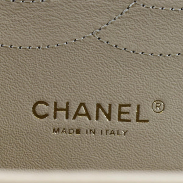 CHANEL Classic Jumbo Double Flap Quilted Caviar Leather Shoulder Bag Beige