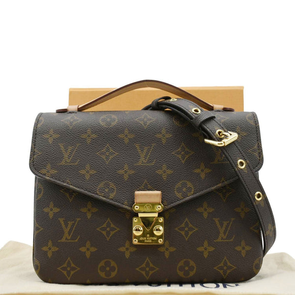 LOUIS VUITTON onogram Canvas Crossbody Bag Brown front view