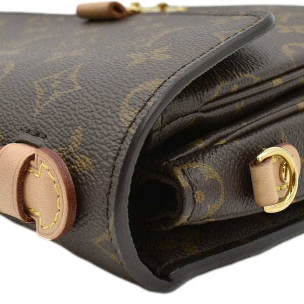 LOUIS VUITTON onogram Canvas Crossbody Bag Brown upper left corner look