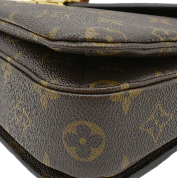 LOUIS VUITTON onogram Canvas Crossbody Bag Brown lower right corner look