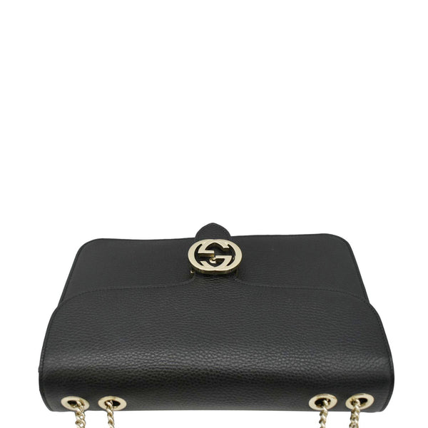 GUCCI Leather Crossbody Bag Black upper look