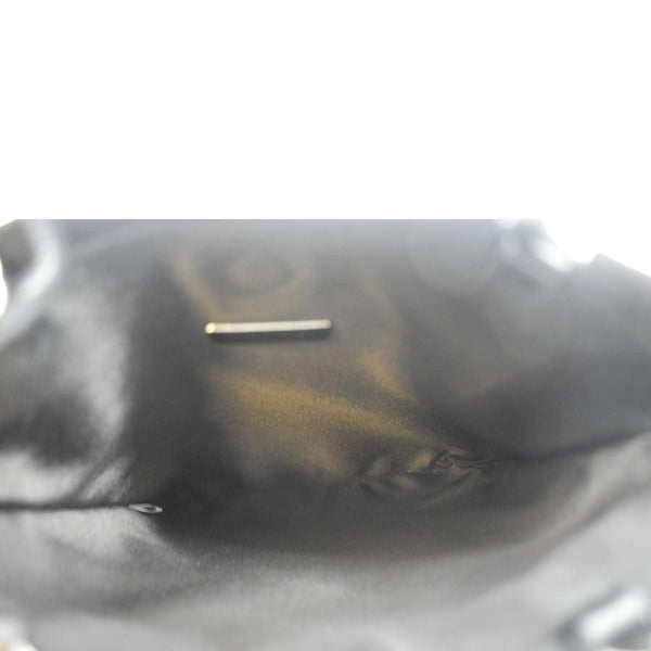 PRADA Chain Flat Mini Crystal Embellished Satin Tote Bag Silver