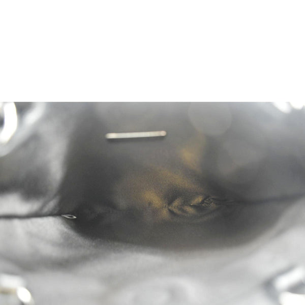 PRADA Chain Flat Mini Crystal Embellished Satin Tote Bag Silver