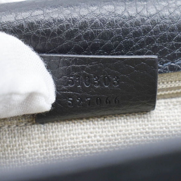 GUCCI Interlocking GG Leather Crossbody Bag Black 510303