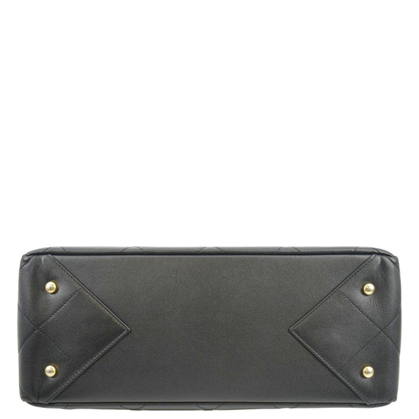 CHANEL Shopping Quilted Leather Tote Bag Black