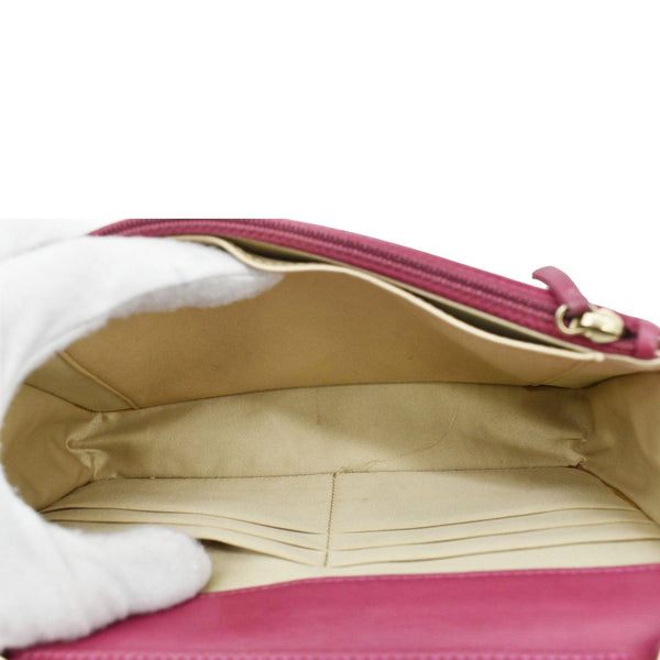 CHANEL Camellia Wallet On Chain Leather Crossbody Bag Fuchsia