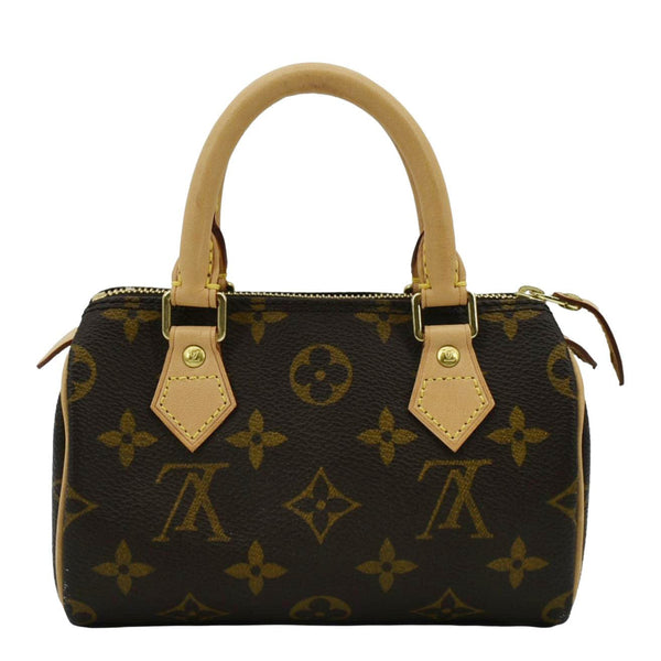 LOUIS VUITTON Mini Speedy HL Monogram Canvas Satchel Bag Brown
