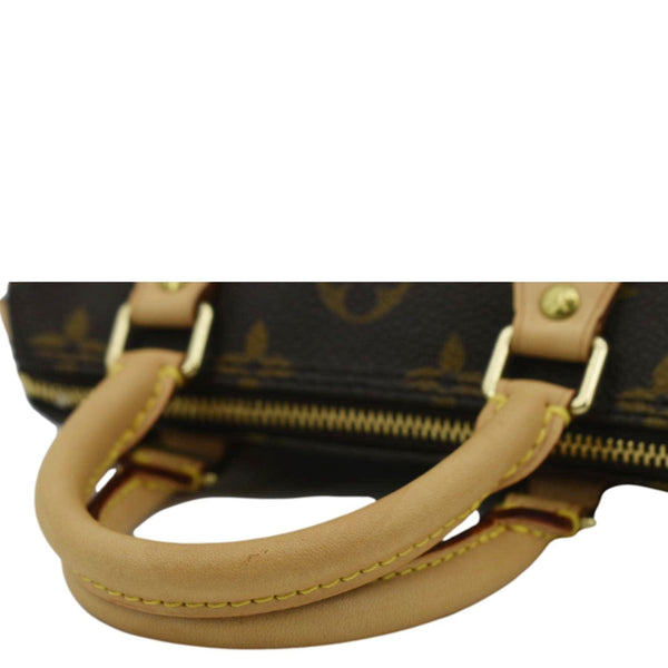 LOUIS VUITTON Mini Speedy HL Monogram Canvas Satchel Bag Brown