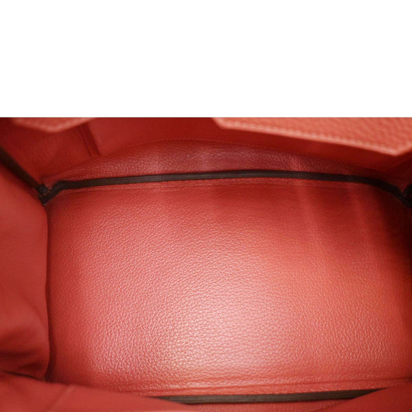 HERMES Birkin 30 Togo Leather Tote Bag Red