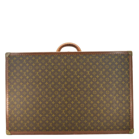 LOUIS VUITTON Bisten Vintage Monogram Canvas Travel Trunk Suitcase Bag Brown