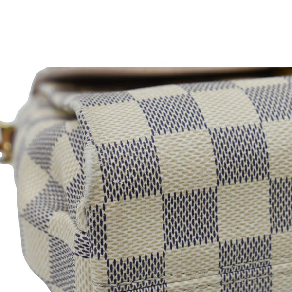 LOUIS VUITTON Croisette Damier Azur Satchel Crossbody Bag White
