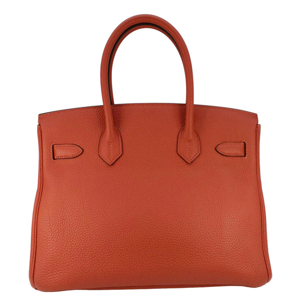 HERMES Birkin 30 Togo Leather Tote Bag Red