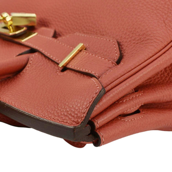 HERMES Birkin 30 Togo Leather Tote Bag Red