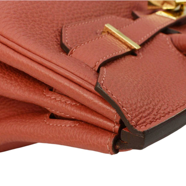 HERMES Birkin 30 Togo Leather Tote Bag Red