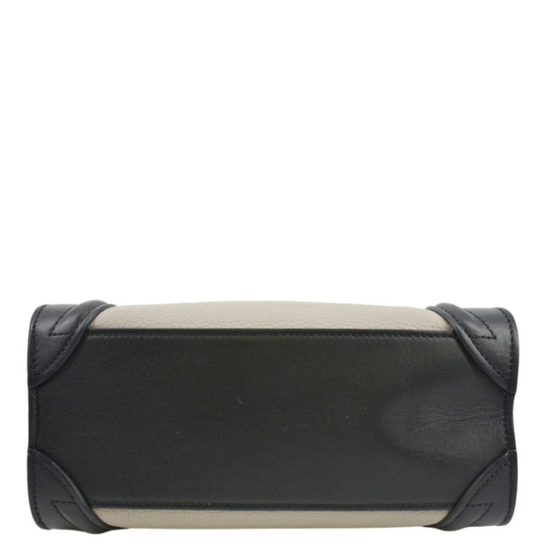 CELINE Luggage Calfskin Leather and Suede Crossbody Bag Tricolor