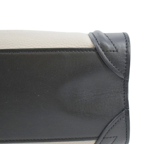 CELINE Luggage Calfskin Leather and Suede Crossbody Bag Tricolor