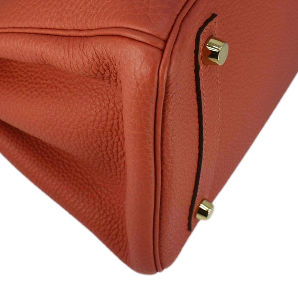 HERMES Birkin 30 Togo Leather Tote Bag Red