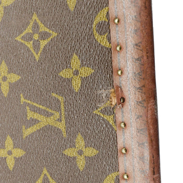LOUIS VUITTON Bisten Vintage Monogram Canvas Travel Trunk Suitcase Bag Brown