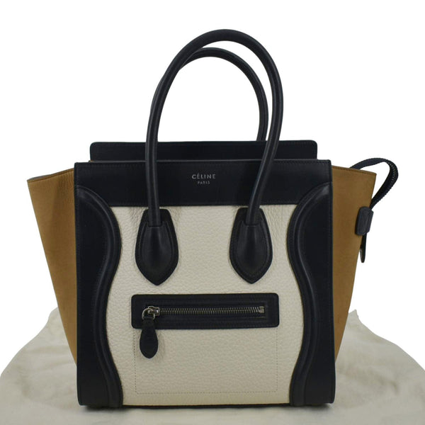 CELINE Micro Luggage Calfskin Leather Tote Bag Tri-Color