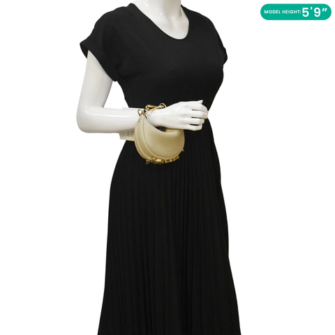 FENDI FendiGraphy Mini Smooth Leather Hobo Bag Cream