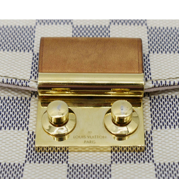 LOUIS VUITTON Croisette Damier Azur Satchel Crossbody Bag White