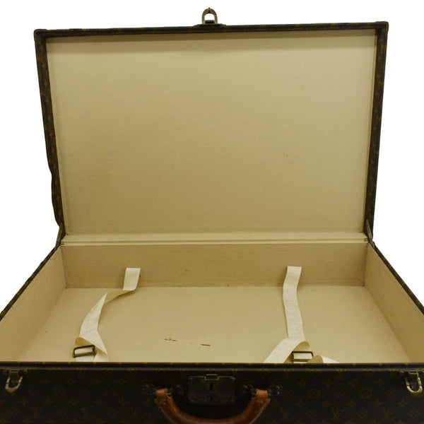 LOUIS VUITTON Bisten Vintage Monogram Canvas Travel Trunk Suitcase Bag Brown