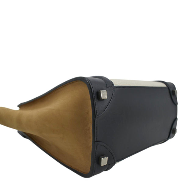 CELINE Micro Luggage Calfskin Leather Tote Bag Tri-Color